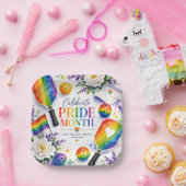 The Pride Pickleball Regenbogen-Thema Pappteller (Party)