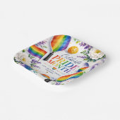 The Pride Pickleball Regenbogen-Thema Pappteller (Gewinkelt)