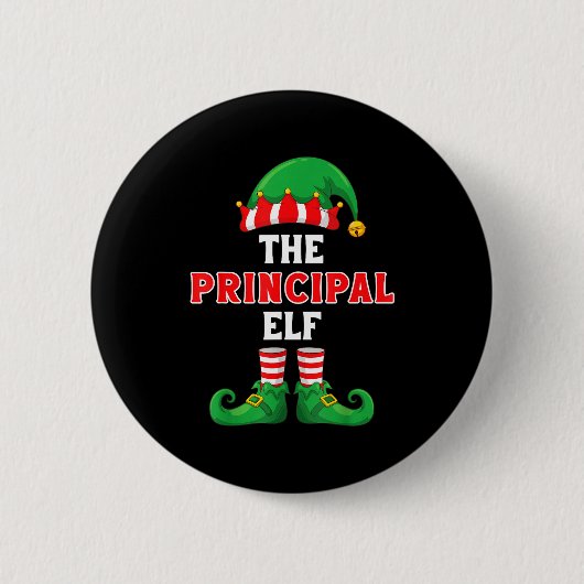 The Principal Elf Christmas For Principal School P Button (Vorderseite)