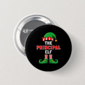 The Principal Elf Christmas For Principal School P Button (Vorne & Hinten)