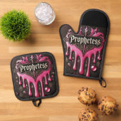 'The Prophetess' Oven Mitts & Pot Holders Set: Han Ofenhandschuh & Topflappen-Set (Oben Unten)