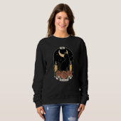 The Protector Tarot Card Crescent Moon Black Cat o Sweatshirt (Vorne ganz)