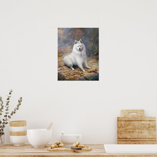 'The Pround Samoyed' - Canvas Print Poster (Küche)
