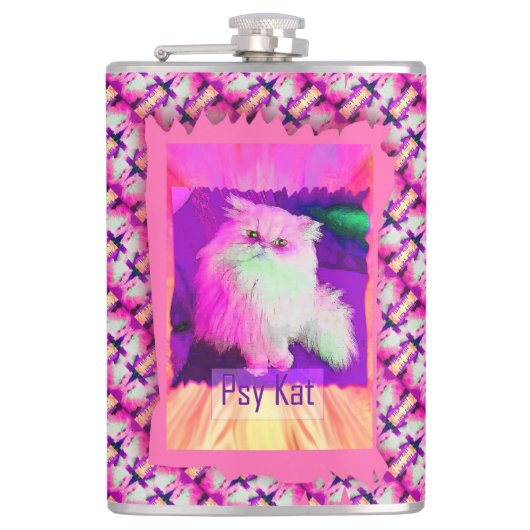 The PSY Kat / The Psychic Cat (von ACCI) Flachmann (Vorderseite)