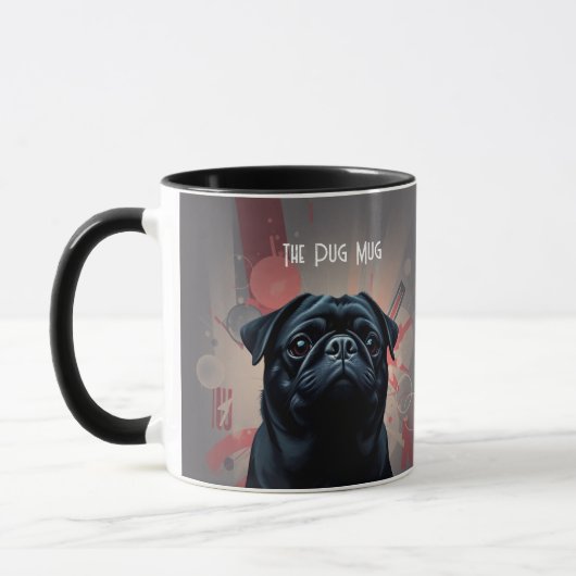 "The Pug Mug"- Mops-Hund-Kaffeetasse Tasse (Links)