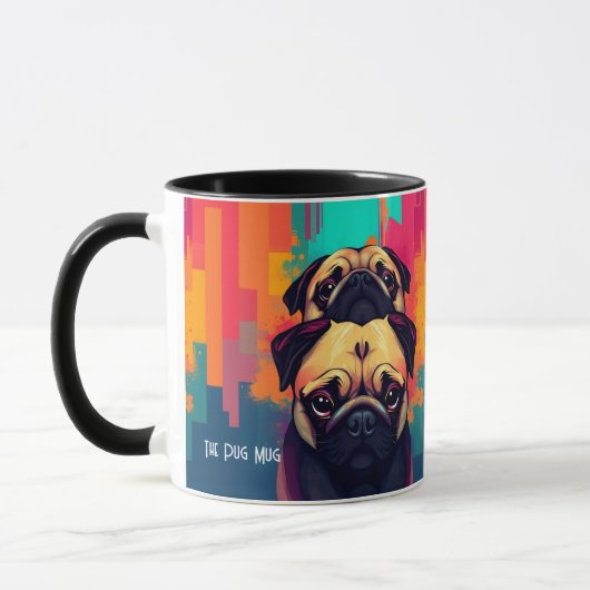 "The Pug Mug" - Tan Pug Dog Coffee Mug Tasse (Links)
