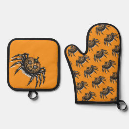 The Pumpkin-Headed Crawler Ofenhandschuh & Topflappen-Set