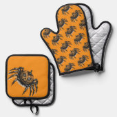 The Pumpkin-Headed Crawler Ofenhandschuh & Topflappen-Set (Vorderseite/Rückseite)