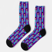 The Purple Pixie – Funk Legend Pattern Crew Socks Socken (Linkes Detail)
