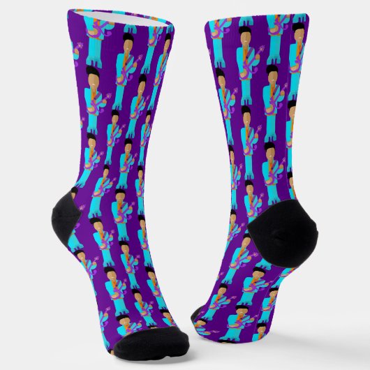 The Purple Pixie – Funk Legend Pattern Crew Socks Socken (Gewinkelt)