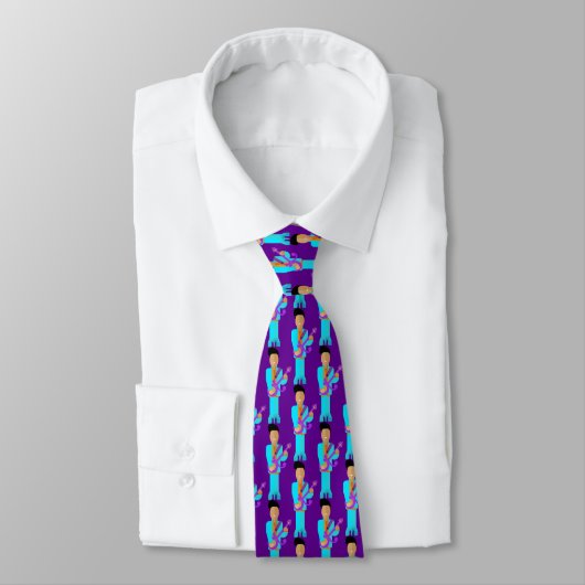 The Purple Pixie – Funk Legend Pattern Tie Krawatte (Gebunden)
