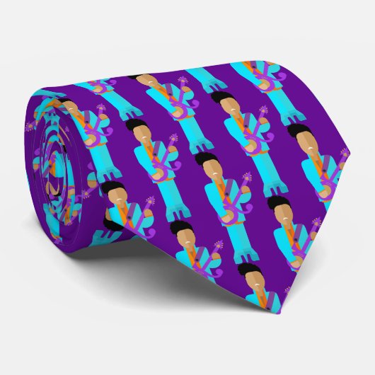The Purple Pixie – Funk Legend Pattern Tie Krawatte (Gerollt)