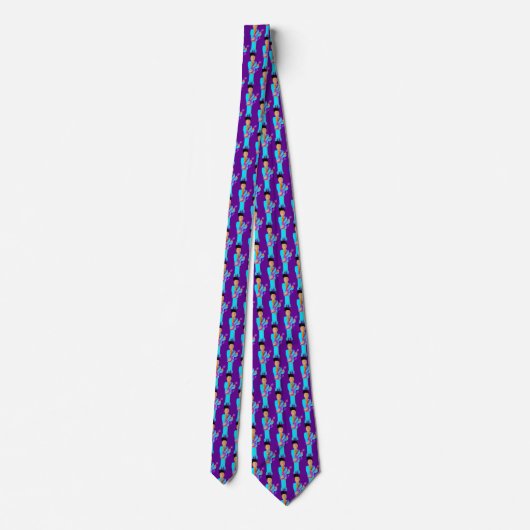 The Purple Pixie – Funk Legend Pattern Tie Krawatte (Rückseite)