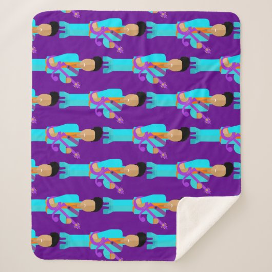 The Purple Pixie – Patterned Sherpa Blanket Sherpadecke (Vorderseite)