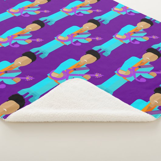 The Purple Pixie – Patterned Sherpa Blanket Sherpadecke (3/4)