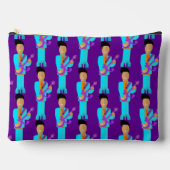 The Purple Pixie – Patterned Zipper Accessory Pouc Zubehörtasche (Vorderseite)