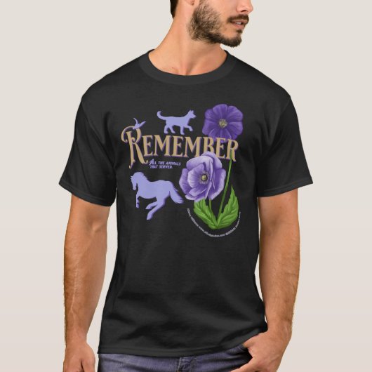 The Purple Poppy in Remembrance of the Animals Tha T-Shirt (Vorderseite)