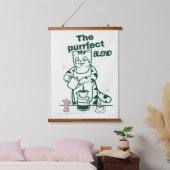The purrfect blend- Funny Cat and Coffee Pun Wandteppich Mit Holzrahmen (Schlafzimmer)