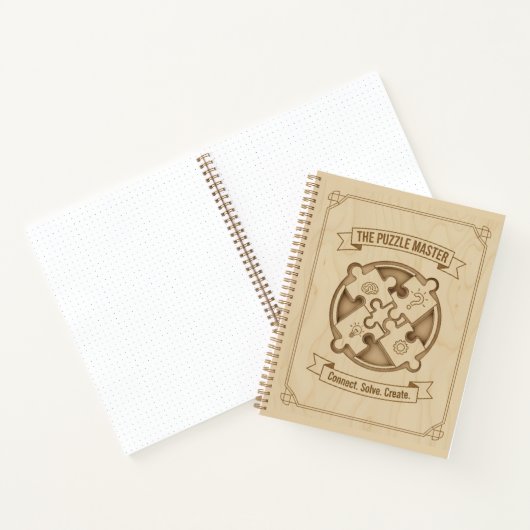 The Puzzle Master Connect Solve Create Wood  Notizblock (Innenseite)