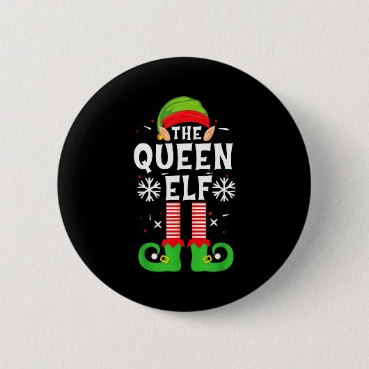 The Queen Elf Christmas Family Matching Pajamas Qu Button (Vorderseite)