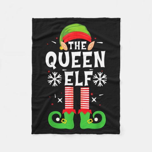 The Queen Elf Christmas Family Matching Pajamas Qu Fleecedecke (Vorderseite)