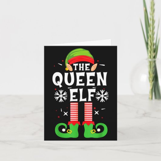 The Queen Elf Christmas Family Matching Pajamas Qu Karte (Vorderseite)