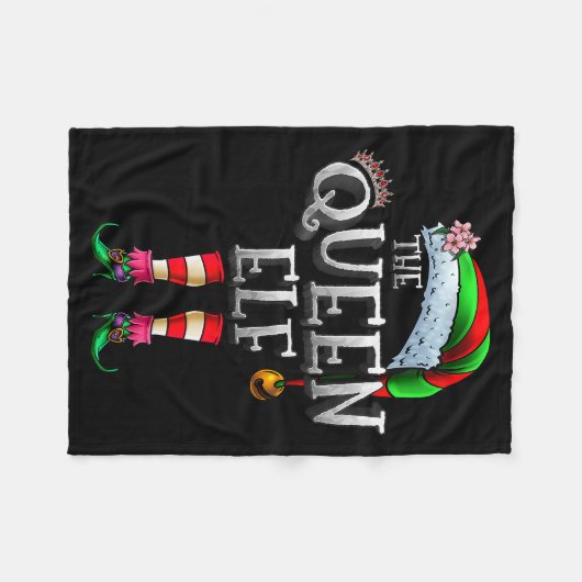 The Queen Elf Shirt Matching Family Christmas Elf Fleecedecke (Vorderseite (Horizontal))