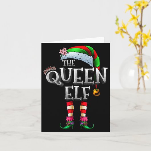The Queen Elf Shirt Matching Family Christmas Elf Karte (Gelbe Blume)