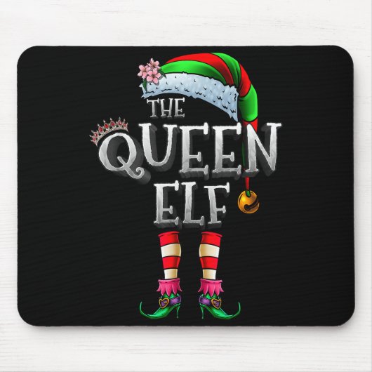 The Queen Elf Shirt Matching Family Christmas Elf Mousepad (Vorne)