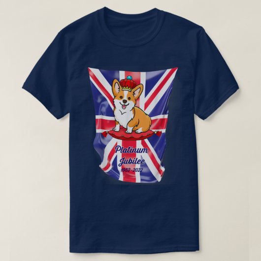 The Queen Platinum Jubilee Corgi Falg With Crown D T-Shirt (Design vorne)