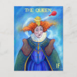 The Queen postcard by Mike Winterbauer Postkarte<br><div class="desc">The Queen laments another birthday as a red balloon whizzes by in the painting I did for the book",  that my wife wrorote and I illustrated. More great at at www.winterbauerarts.com.</div>