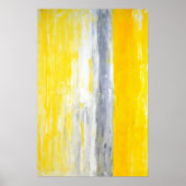 'The Queue', grau-gelbe Abstrakte Kunst Poster (Vorne)