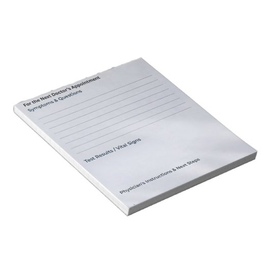 The "Quick Notes" Appointment & Questions Notizblock (angewinkelt)