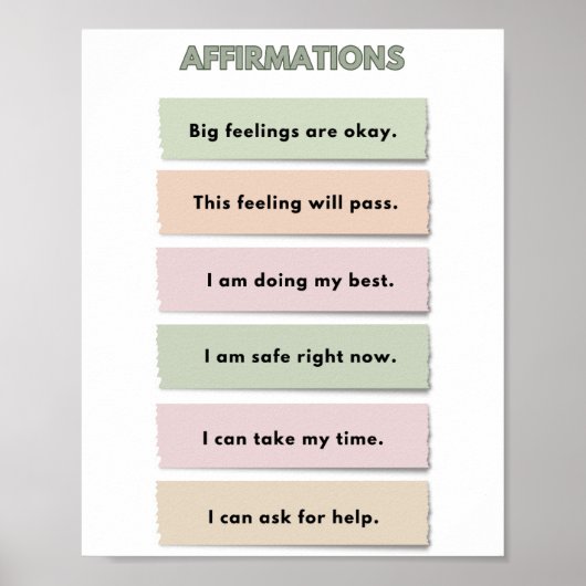 The Quiet Grove Calming Corner Affirmations Poster (Vorne)