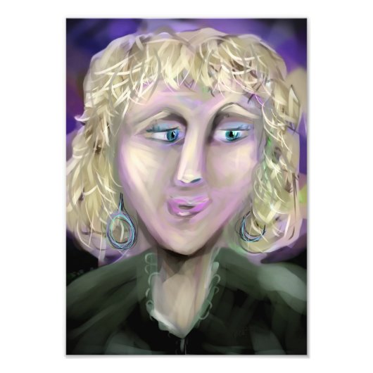 The Quiet Observer Expressive Feminine Portrait Fotodruck (Vorne)