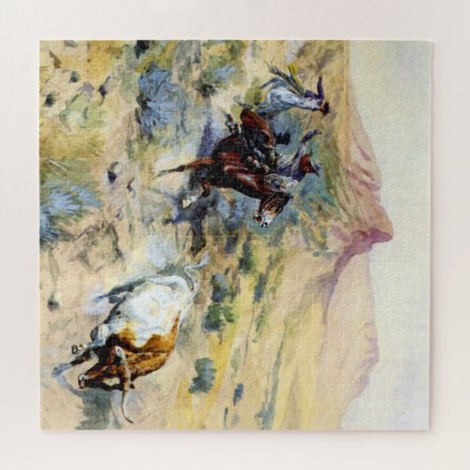 "The Quitter" Western Kunst von Charles M. Russell Puzzle (Horizontal)