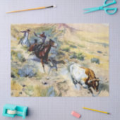 "The Quitter" Western Kunst von Charles M. Russell Seidenpapier (Basteln)