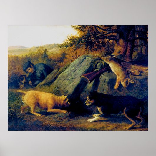 The Rabbit Hunters Thomas Hewes Hinckley 1850   Poster (Vorne)