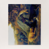 The Rabbit Hunters Thomas Hewes Hinckley 1850 Puzzle (Vertikal)