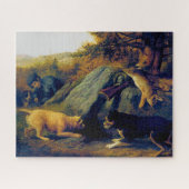 The Rabbit Hunters Thomas Hewes Hinckley 1850 Puzzle (Horizontal)