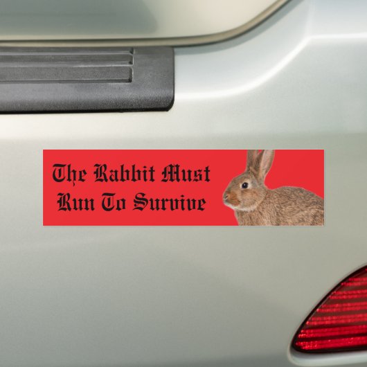 The rabbit must run to survive bumper sticker autoaufkleber (Auf Auto)