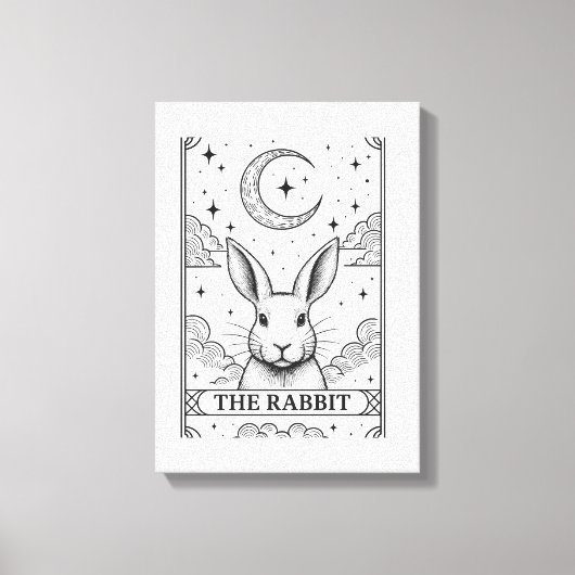 The Rabbit | Mystical Moon Tarot Card Illustration Leinwanddruck (Vorderseite)