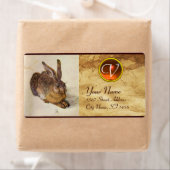 THE RABBIT ( Young Hare ) Monogram Orange Agate (Insitu)