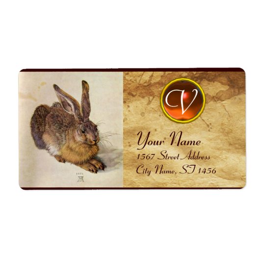 THE RABBIT ( Young Hare ) Monogram Orange Agate (Vorne)