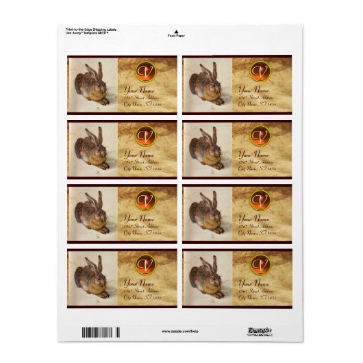 THE RABBIT ( Young Hare ) Monogram Orange Agate (Vorne)