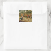 The Race of Atalanta and Hippomenes Quadratischer Aufkleber (Tasche)