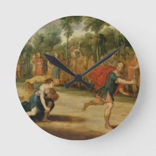 The Race of Atalanta and Hippomenes Runde Wanduhr
