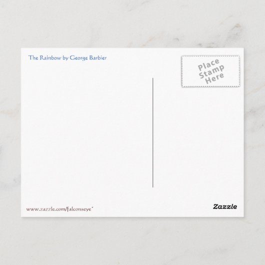 The Rainbow by George Barbier Postkarte (Rückseite)