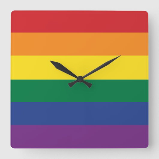 The Rainbow Flag Quadratische Wanduhr (Vorderseite)
