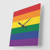 The Rainbow Flag Quadratische Wanduhr (Winkel)